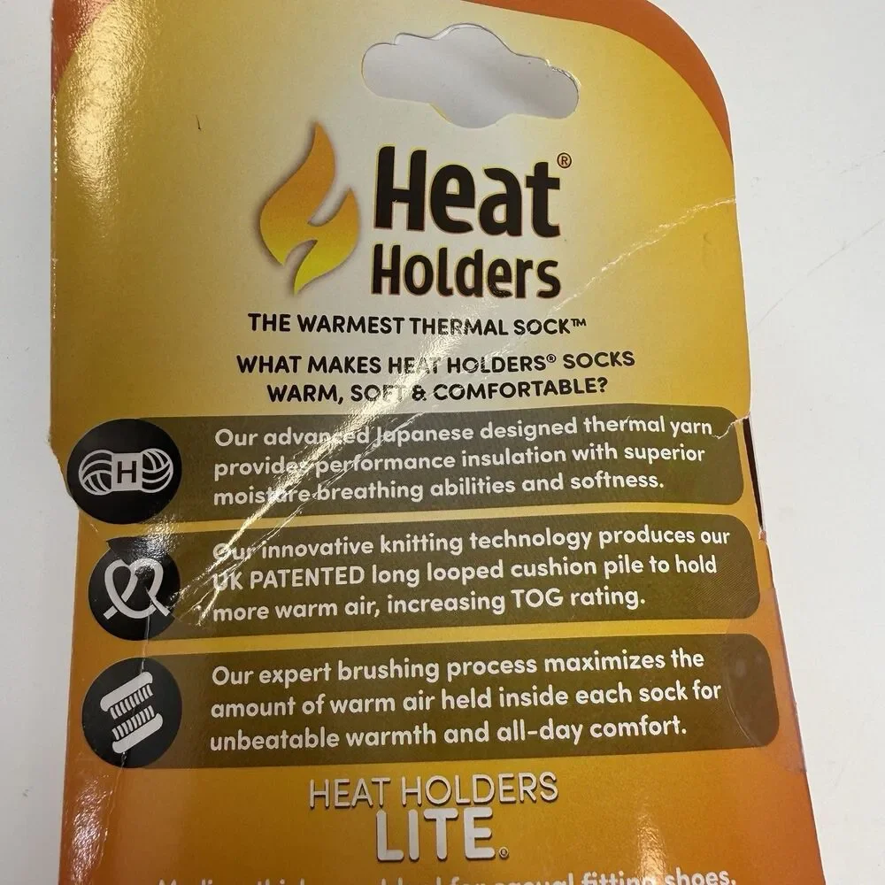 Heat Holders 5x Warmer Thermal Socks In Light Gray Cerise Unisex M 4-8 W 5-9 New